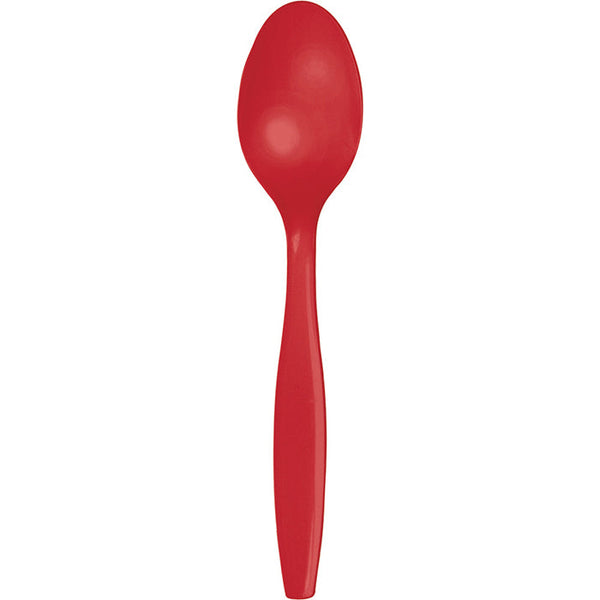 Party Decorations Classic Red Plastic Spoons, 24 count