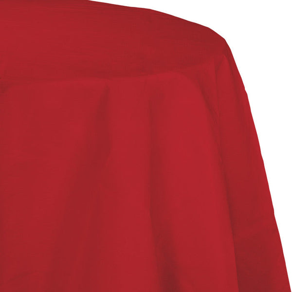 Party Decorations Classic Red Round Polylined TIssue Tablecover, 82