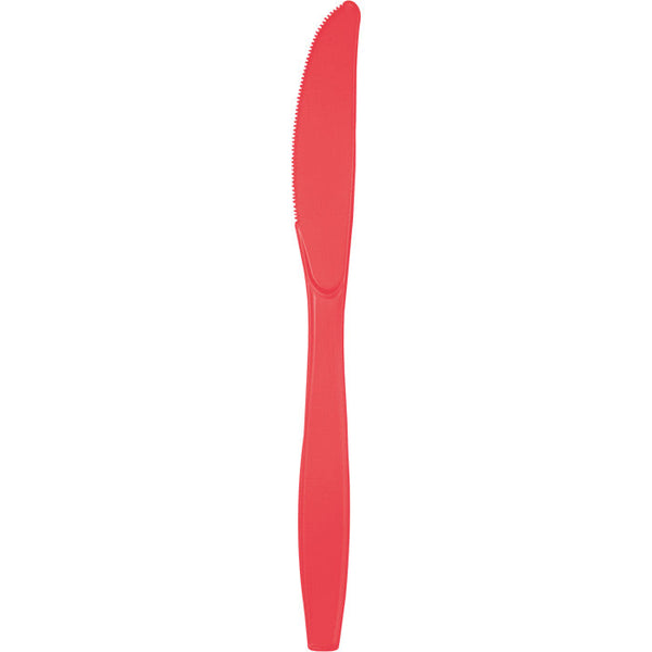 Party Decorations Coral Plastic Knives, 24 ct