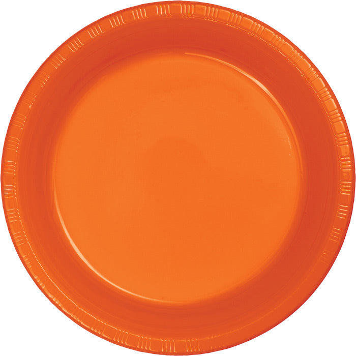 Party Decorations Sunkissed Orange Plastic Banquet Plates, 20 ct