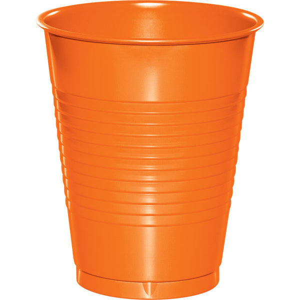 Party Decorations Sunkissed Orange Plastic Cups, 20 ct