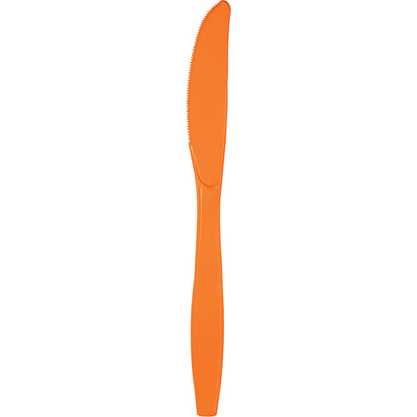 Party Decorations Sunkissed Orange Plastic Knives, 24 ct