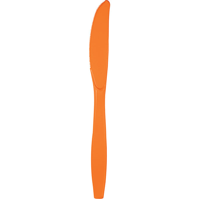 Party Decorations Sunkissed Orange Plastic Knives, 24 ct