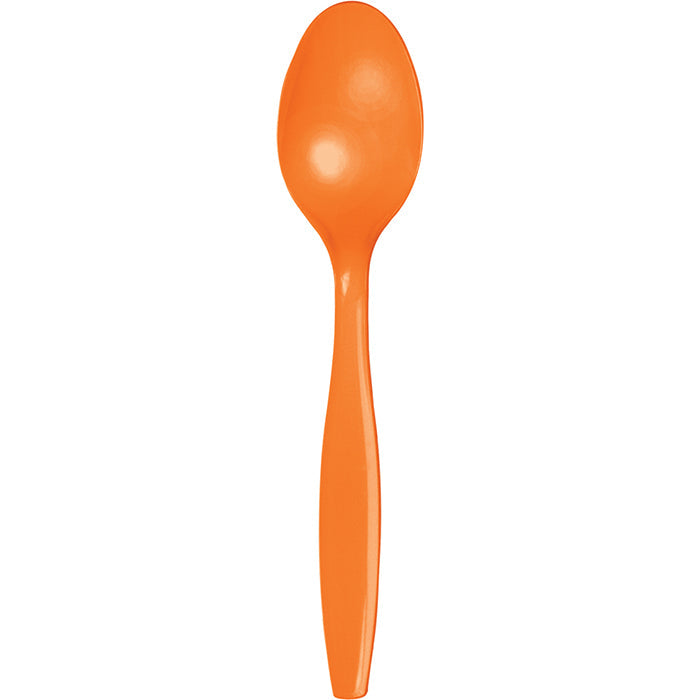 Party Decorations Sunkissed Orange Plastic Spoons, 24 ct