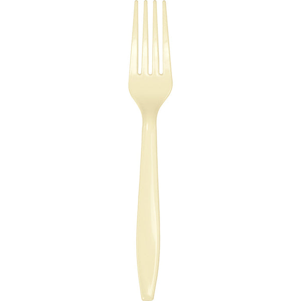 Party Decorations Ivory Plastic Forks, 24 ct