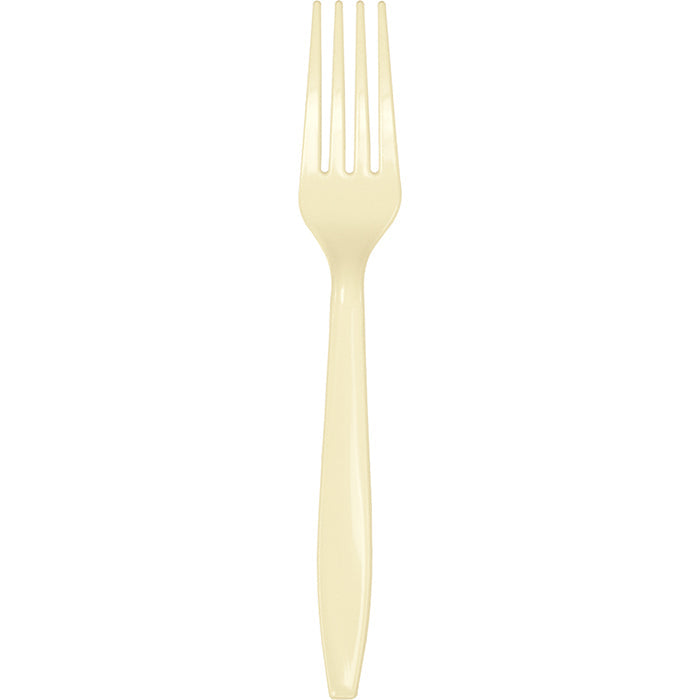 Party Decorations Ivory Plastic Forks, 24 ct