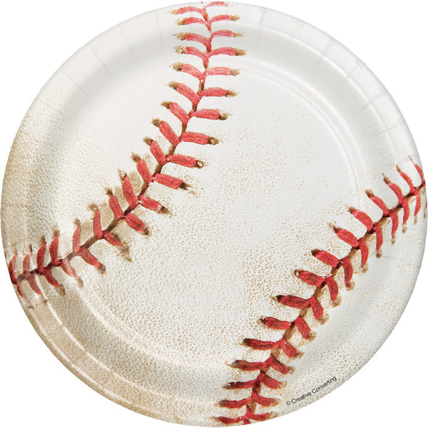 Party Decorations Baseball Paper Dessert Plates, 8 ct