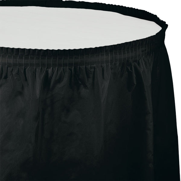 Party Decorations Black Velvet Plastic Tableskirt, 14' X 29