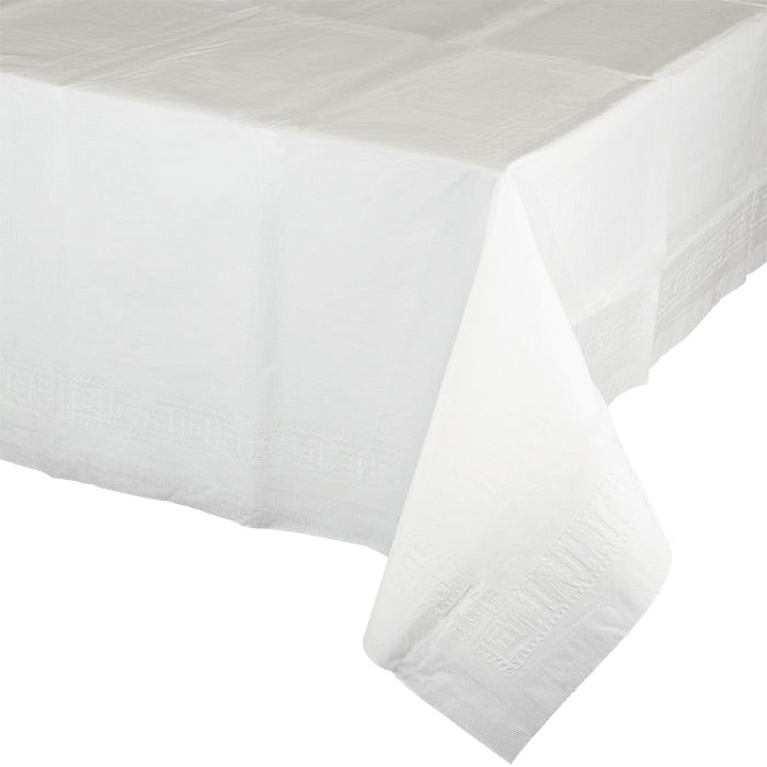 Party Decorations White Tablecover 54"X 108" Polylined Tissue