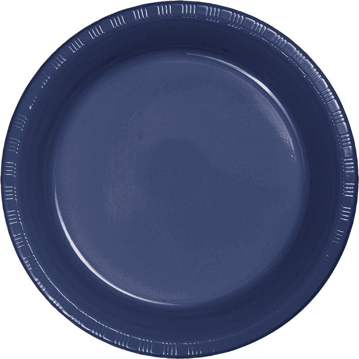 Party Decorations Navy Blue Plastic Banquet Plates, 20 ct