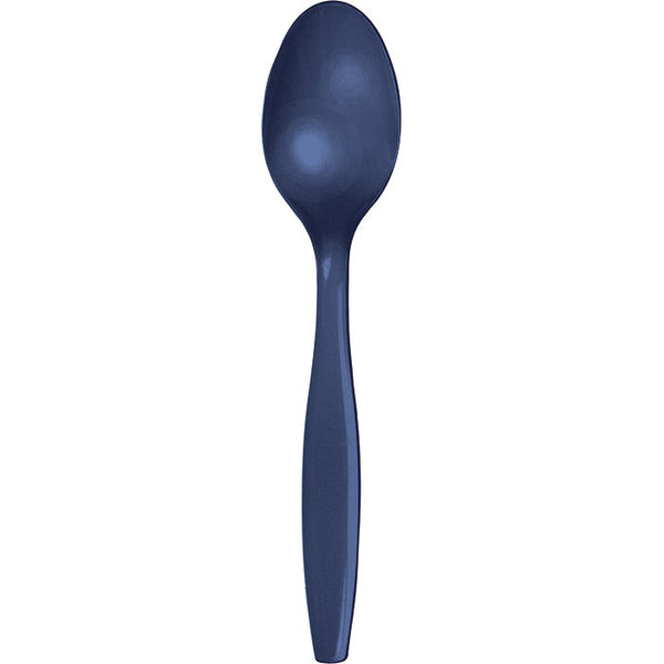 Party Decorations Navy Blue Plastic Spoons, 50 ct