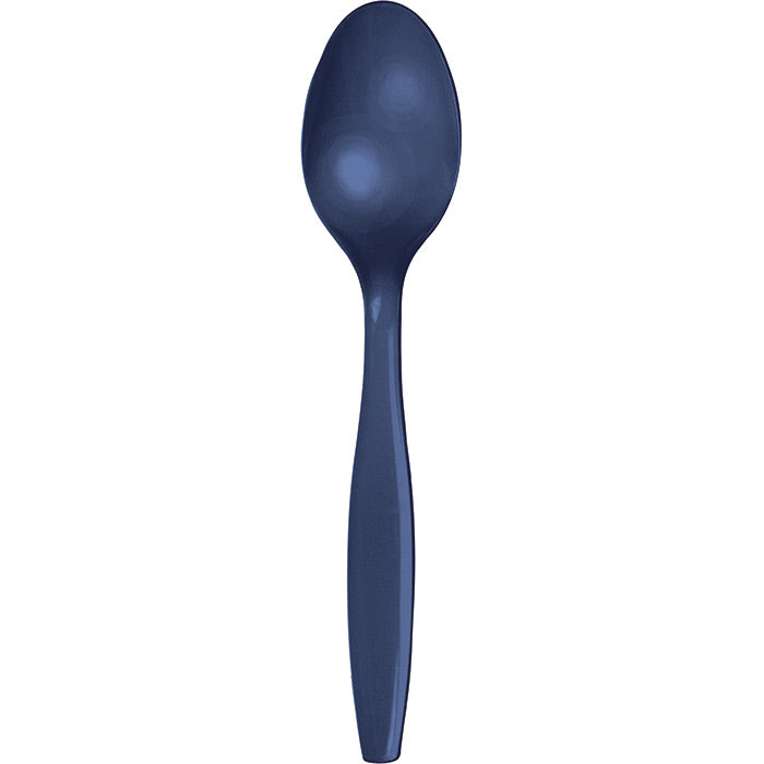 Party Decorations Navy Blue Plastic Spoons, 50 ct