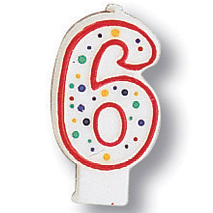 Party Decorations Polka Dot #6 Candle