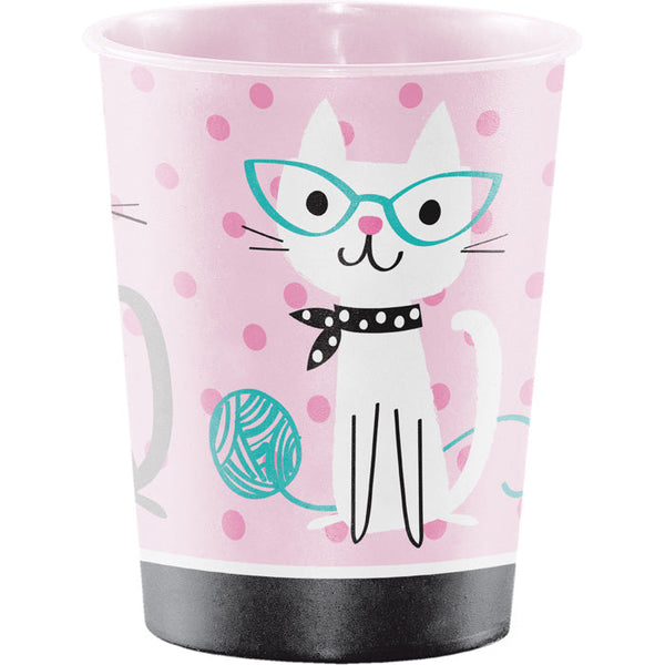 Party Decorations 16 oz Purr-Fect Cat Party Plastic Keepsake Cup