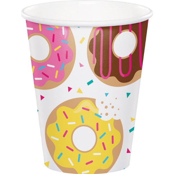 Party Decorations Donut Time Hot/Cold Paper Cups 9 Oz., 8 ct