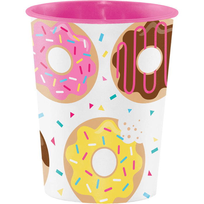 Party Decorations Donut Time Plastic Keepsake Cup 16 Oz.