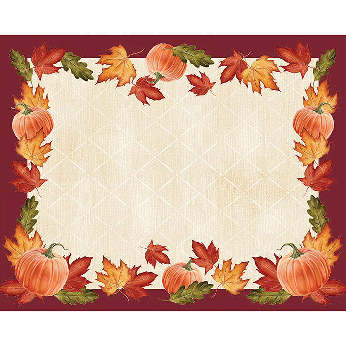 Party Decorations Leaves And Pumpkin Placemats, 12 ct