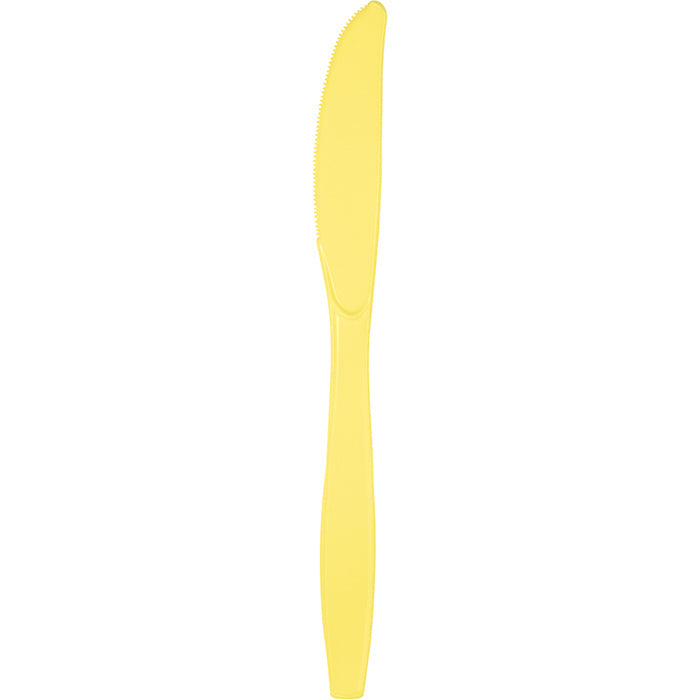 Party Decorations Mimosa Yellow Plastic Knives, 24 ct