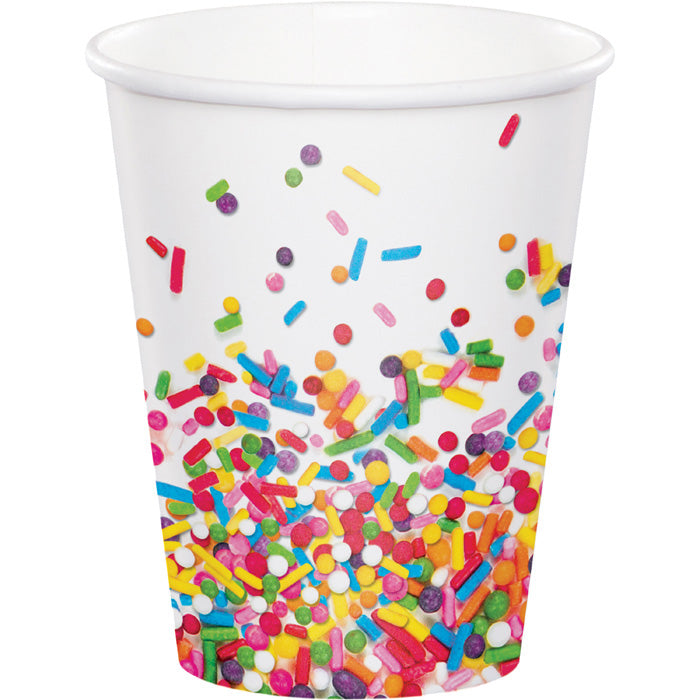 Party Decorations Confetti Sprinkles Hot/Cold Paper Paper Cups 9 Oz., 8 ct