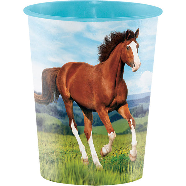 Party Decorations Horse And Pony Plastic Keepsake Cup 16 Oz.