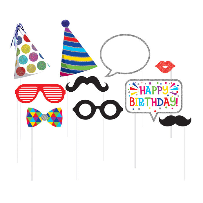 Party Decorations Birthday Photo Booth Props, 10 ct