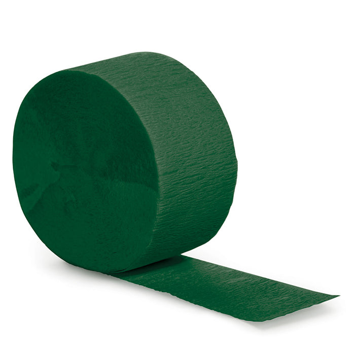 Party Decorations Hunter Green Crepe Streamers 81'