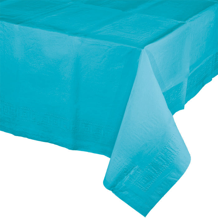 Party Decorations Bermuda Blue Tablecover 54"X 108" Polylined Tissue