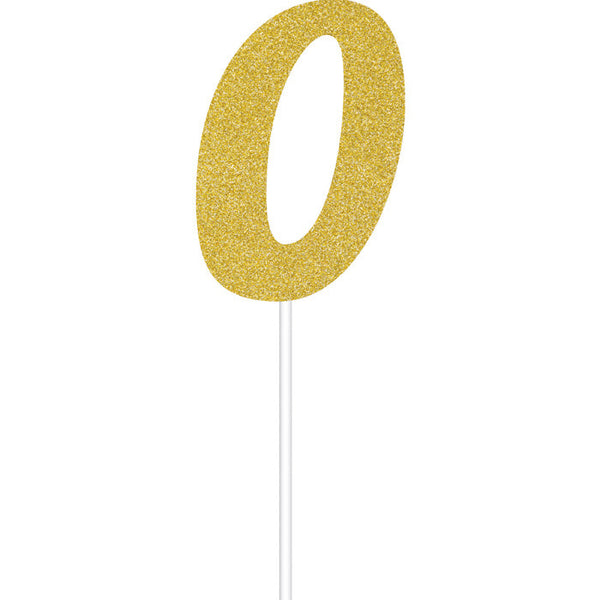 Party Decorations Gold Glitter #0 Cake Topper