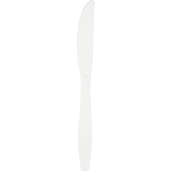 Party Decorations White Premium Plastic Knives, 50 ct