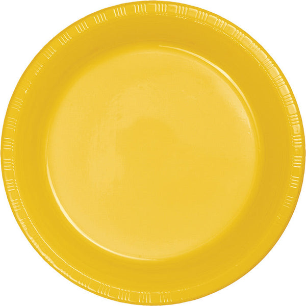 Party Decorations School Bus Yellow Plastic Dessert Plates, 20 ct