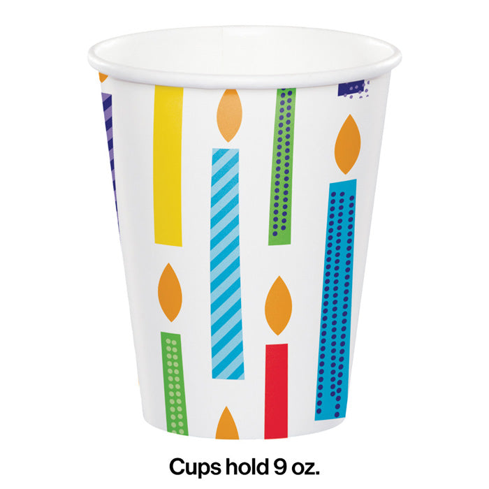 Party Decorations Bright Birthday Hot/Cold Paper Cups 9 Oz., 8 ct