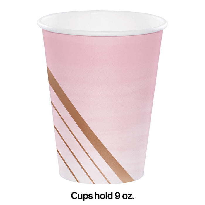 Party Decorations Rose' All Day Hot/Cold Paper Paper Cups 12 Oz., Foil, 8 ct