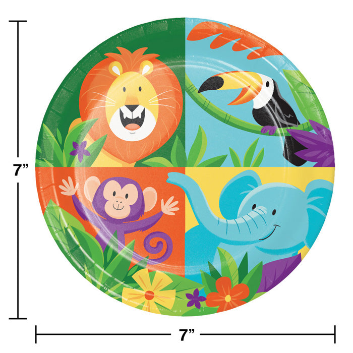 Party Decorations Jungle Safari Dessert Plates, 8 ct