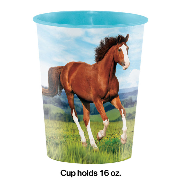 Party Decorations Horse And Pony Plastic Keepsake Cup 16 Oz.