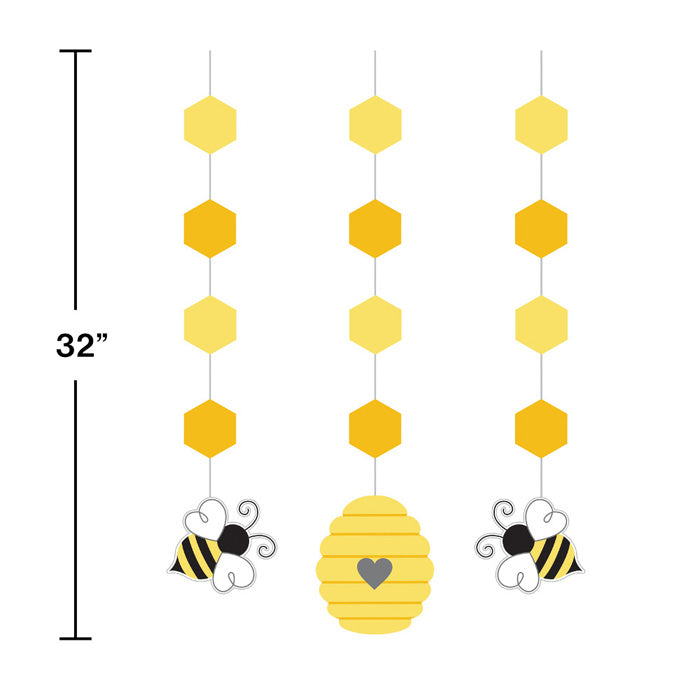 Party Decorations Bumblebee Baby Hanging Cutouts, 3 ct