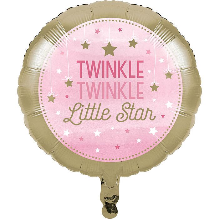 Party Decorations One Little Star - Girl Metallic Balloon 18"