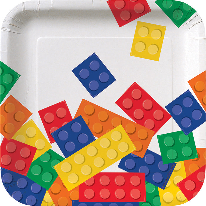 Party Decorations Block Party Paper Dessert Plates, 8 ct