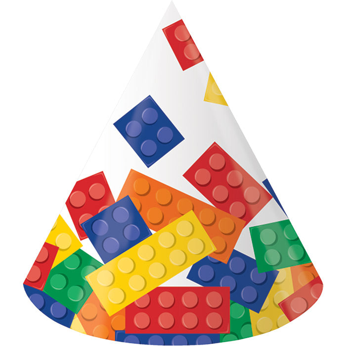 Party Decorations Block Party Party Hats, 8 Count