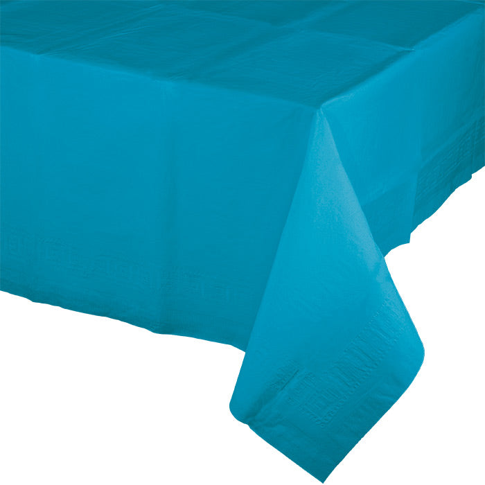 Party Decorations Turquoise Tablecover 54"X 108" Polylined Tissue