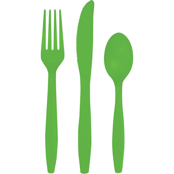 Party Decorations Fresh Lime Green Assorted Cutlery, 18 ct