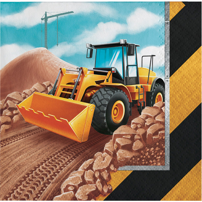 Party Decorations Big Dig Construction Beverage Napkins, 16 ct