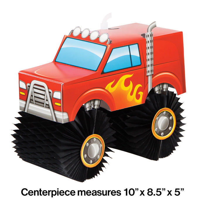 Party Decorations Monster Truck Rally Centerpiece