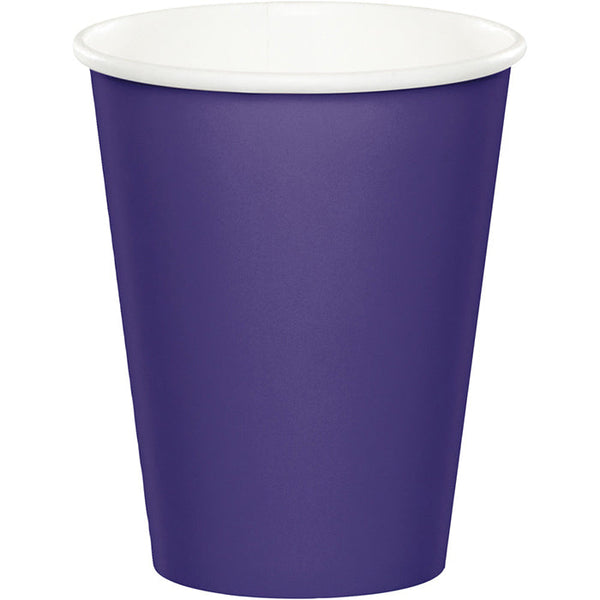 Party Decorations Purple Hot/Cold Paper Paper Cups 9 Oz., 8 ct