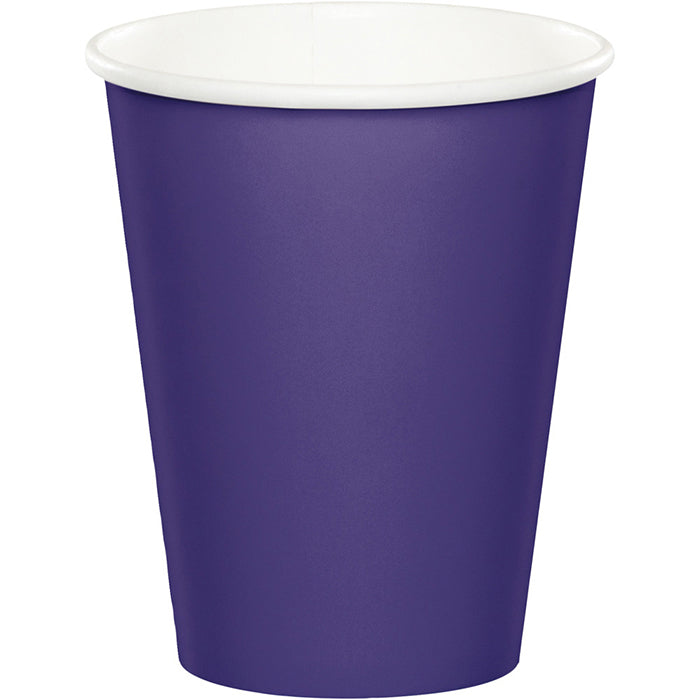 Party Decorations Purple Hot/Cold Paper Paper Cups 9 Oz., 8 ct