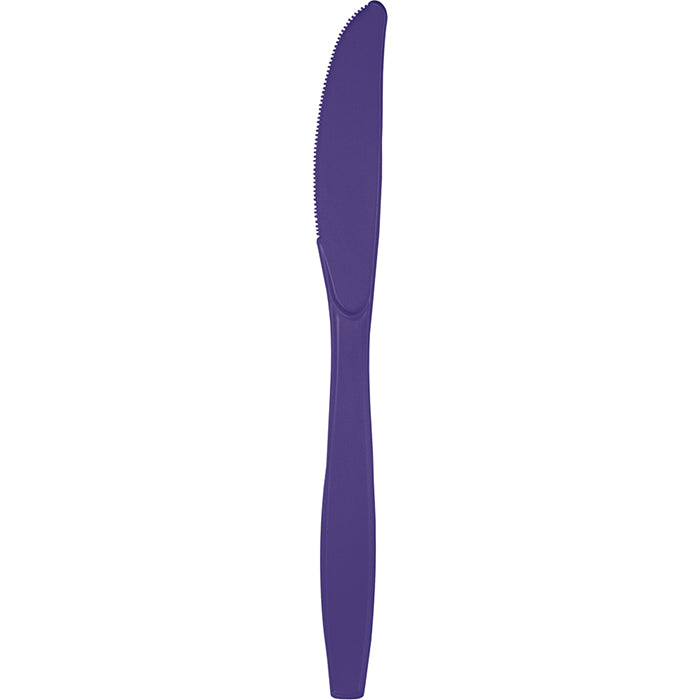 Party Decorations Purple Plastic Knives, 24 ct