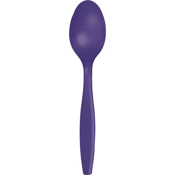 Party Decorations Purple Plastic Spoons, 24 ct