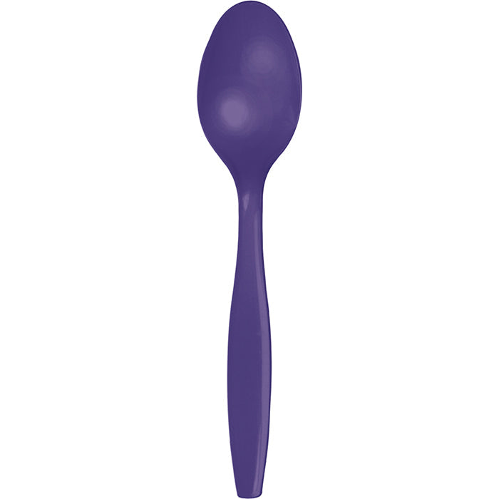 Party Decorations Purple Plastic Spoons, 24 ct