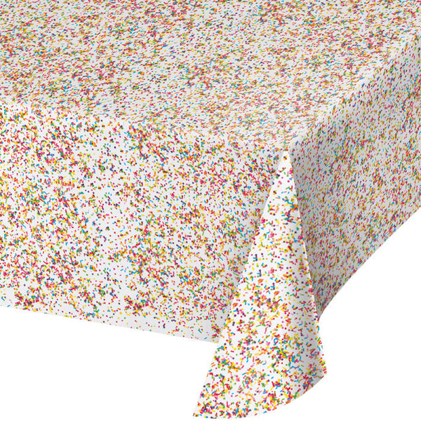 Party Decorations Confetti Sprinkles Plastic Tablecover All Over Print, 54