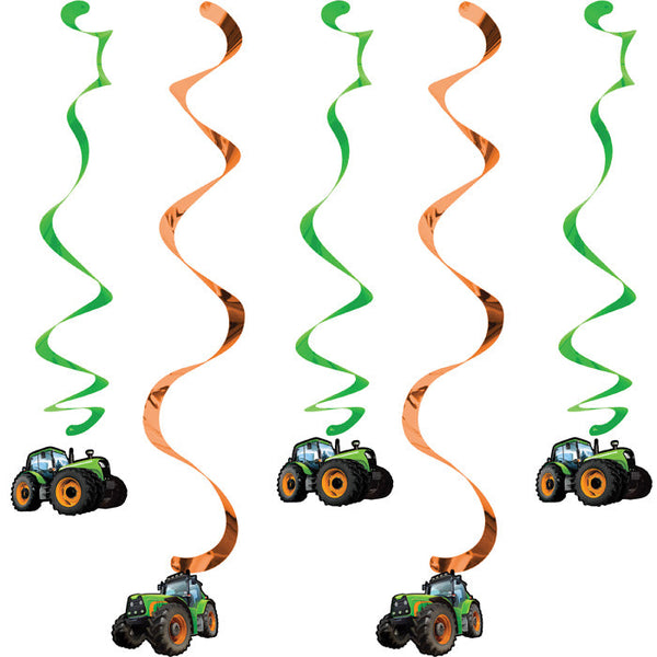 Party Decorations Tractor Time Dizzy Danglers, 5 ct