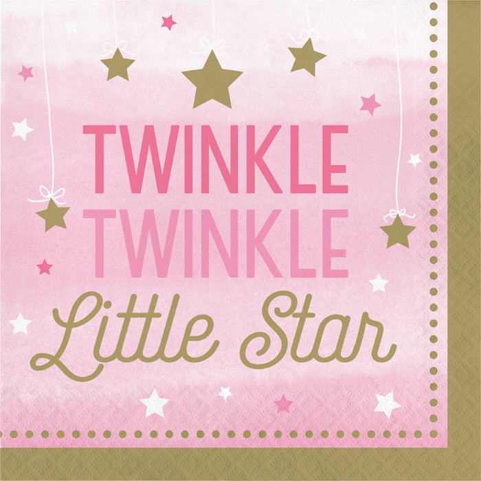 Party Decorations One Little Star Girl Napkins, 16 ct